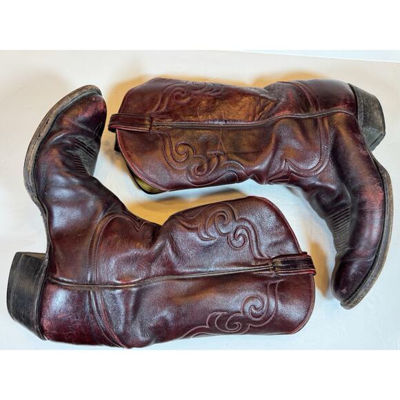 Size 12 D Tony Lama 2022 Brown Cowboy Boots Leather - Picture 8 of 14